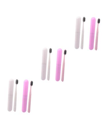 ULTECHNOVO Travel Case 6 Pcs Toothbrush Set Hand Use Toothpaste Small Toothbrush Lover PP Raw Material Manual Toothbrush