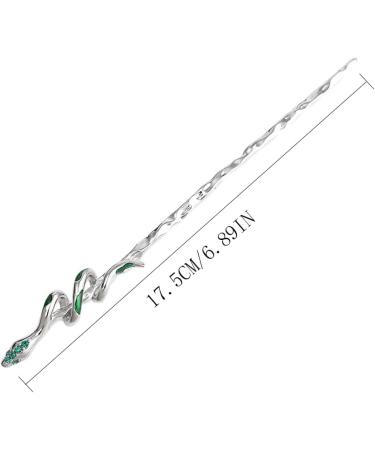 Prosy Green Spirit Snake Hair Clips Vintage Hairpiece Clips Rhinestone Decorative Hair Accessories for Women and Girls (Silver) - Buy Online on GoSupps.com