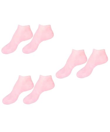 minkissy 3 Pairs Sock Exfoliating Titanium Ear Pick Beauty Care Essential Oil Silicone Gel Spa Moisturizing Cotton Gel Booties Moisturizing Heel Sleeves High Heel Cosmetic Sebs Pink Miss