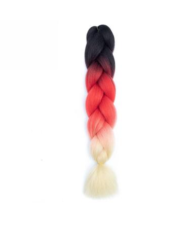 Jumbo Braid Hair Colorful braided hair African Braid Extension 24inch Extensions Synthetic Colorful Hair Extensions for Braiding Afro Braids Crochet Twists Hair (Color : I)