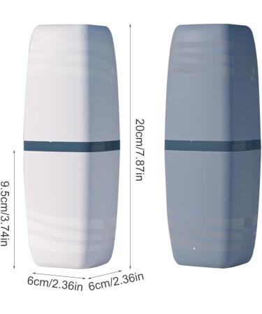 Jadin Travel Toothbrush Cup Set - 2 Creative Toothbrush Etuis for Camping Business & School - Stylish White & Gray Design - Buy Online on GoSupps.com