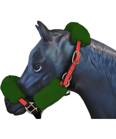 Angel Reitsport Halfter Set (4-pc.) Incl. Nasal sauce neck protector and 2x cheek covers Set4 Color: 12 lambskin colors for choice green