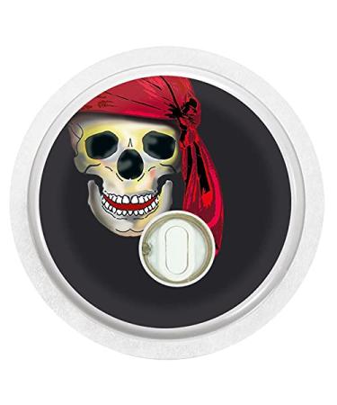 Sticker for FreeStyle Libre 3 Sensor 2x skull with hat myDili color black
