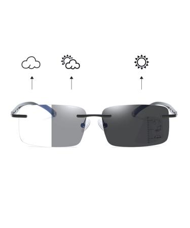 GHARAZ Progressive Multifocus Reading Glasses for Men Women Photochromic Blue Light Filter Reading Aid (Size : 2.0+)