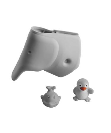 Bath Spout Cover, Faucet Cover Baby Tub Spout Cover Bathtub Faucet Cover for Kids -Tub Faucet Protector for Baby - Silicone Spout Cover Gray Elephant - Kids Bathroom Accessories - Free Bathtub Toys