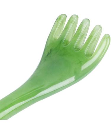 Massagers Gua Sha Comb - Resin Beeswax Facial Massage Tool | 5 Claw Body Scratch Comb in Jade Green for Soothing Skincare - Buy Online on GoSupps.com