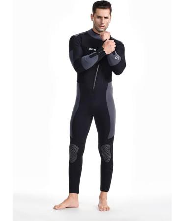 ZCCO Men's 5mm Neoprene Wetsuit - Front Zip Full Body Diving Suit for Snorkeling, Scuba Diving, Swimming, Surfing - Black, Large - Buy Online on GoSupps.com