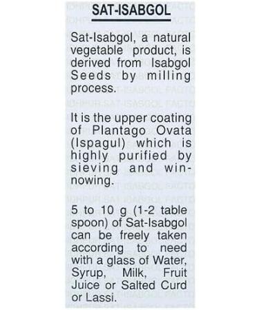 Sat-Isabgol (Psyllium Husk) 100g (Pack of 3) 10 Servings (Pack of 3) - Buy Online on GoSupps.com