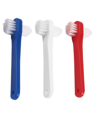 Healvian Denture Brush Toothbrush 3Pcs Denture Brush Dual Head Toothbrushes Hard Denture Cleaning Brush Denture Toothbrush Cleaning for False Teeth Cleaning Dental Brush