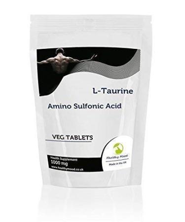 L-Taurine 1000mg 120 Veg Tablets Pills Health Food Supplements Nutrition Amino Sulfonic Ketoisocaproic Acid HEALTHY MOOD