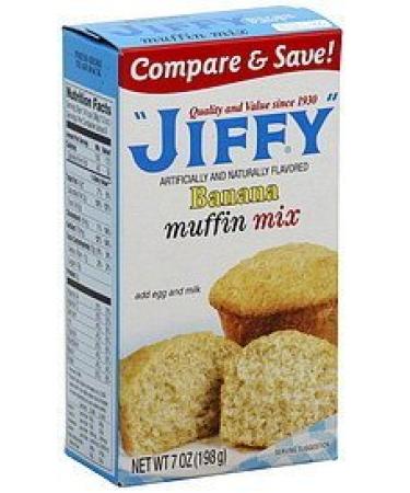 Jiffy, Banana Muffin Mix, 7oz Box (Pack of 6) Banana 7 Ounce (Pack of 6)