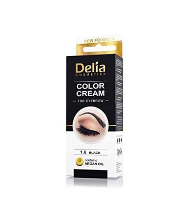 Delia Colour Cream for Eyebrow Black 1.0 with Argan Oil by delia