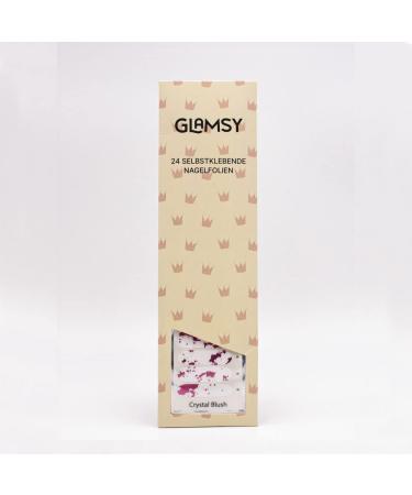 Glamsy Crystal Blush Nail Wraps - White & Pink Glitter | 24 Ultra-Thin Self-Adhesive Nail Foils for Stunning Nails - Buy Online on GoSupps.com