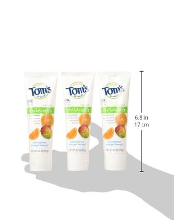 Tom's of Maine Kids Anticavity Fluoride Toothpaste, Orange-Mango, 4.2oz (Pack of 3) - Buy Online on GoSupps.com