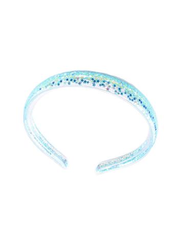 Blue Glitter Stars Headband Confetti Headbands for Girls Sparkly Head Bands Non Slip Blue Sparkly Star Head Band Cute Hair Accessories for Girls Confetti Hair Bands