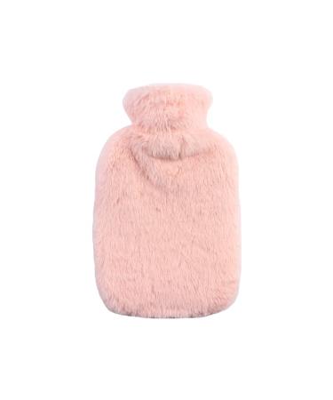 Double Handle Plush Cloth Cover Water Filled Hot Water Bag PVC Water Filled Warm Hand Bag , 1L Hot Water Bottle with Cover,Hand Warming Artifact in Winter (Pink) 1 Litre