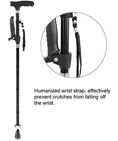 Folding Walking Stick Folding Walking Stick Crutch for Blind Cane with Guide for Folding Walking Stick for Elderly People in Aluminum Alloy with LED Light powerfully - Buy Online on GoSupps.com