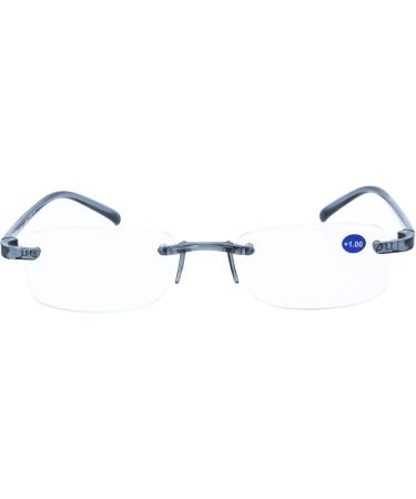 I NEED YOU LIGHT G67000 Rimless Plastic Glasses - Grey 2.5 Diopters with Case | International Shipping Available - Buy Online on GoSupps.com