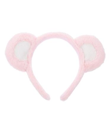 Lurrose Bear Ohr Horzenband Pelzer Jungle Animal Hairwear Pl sch ear hair band Cartoon ear headwerker cloth party malice for females festival cosplay decoration pink white pink and white