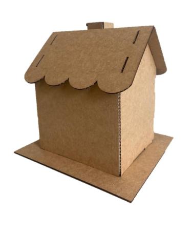 Gingerbread House Kit w/Scalloped Roof (Cardboard) - Pack of 5