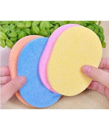 6 Pieces Natural Soft Powder Oval Makeup Sponges Facial Cleansing & Peeling Tools for Flawless Skin - Buy Online on GoSupps.com
