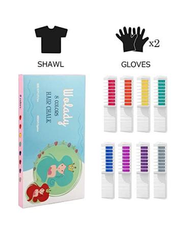 8-Piece Temporary Hair Color Chalk Comb Set for Kids | Instant Hair Dye for Parties & Cosplay - Includes Gloves & Scarf - Buy Online on GoSupps.com