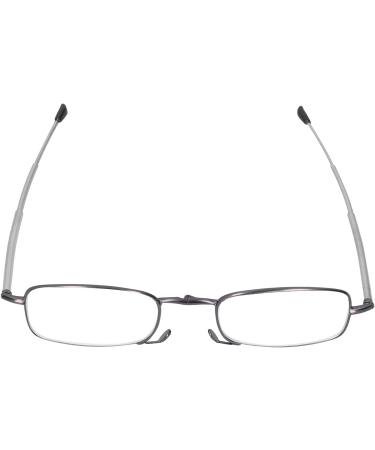 Bezax Foldable Gray Reading Glasses - Blue Light Blocking Presbyopia Eyewear for Men & Women with Portable Storage Box - Stylish & Comfortable (+250) - Buy Online on GoSupps.com