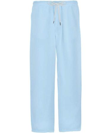 Men's Wide Pants - Summer Style Cotton Linen - 3XL Blue Men's Pants - International Shipping - Buy Online on GoSupps.com