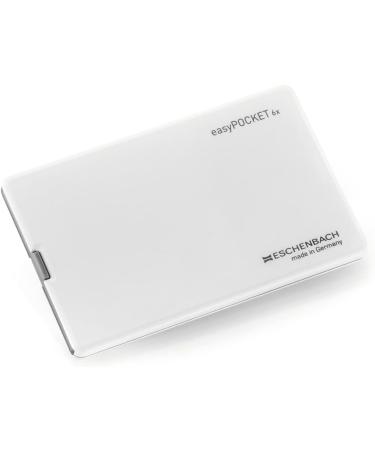 Eschenbach 152133 Pocket Luminaire Easypocket | 6x Magnification | Compact Lighted Magnifier in White | Ideal for Check Card Format - Buy Online on GoSupps.com
