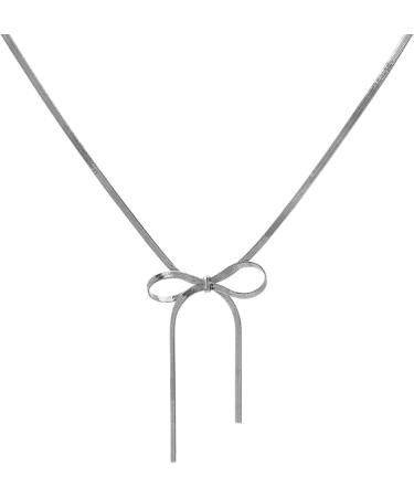 Oralgos Elegant Titanium Steel Necklace - Fashionable Loop Trailer Choker & Collarbone Chain Statement Jewelry - Buy Online on GoSupps.com