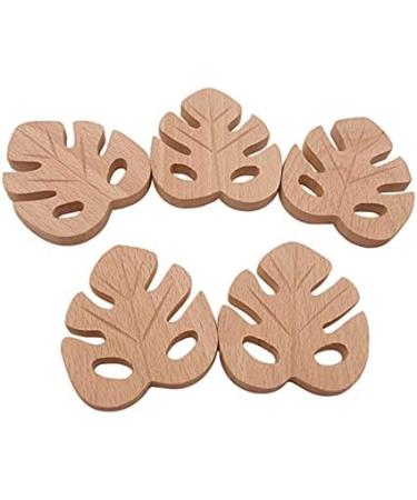 Wendysun 10pcs Cartoon Wood Teether - Natural Animal Banana Leaf Shape Teething Toy for Babies - Buy Online on GoSupps.com
