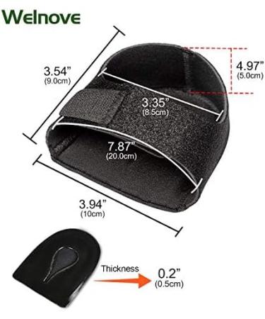 Welnove Heel Protectors - 2 PCS Heel Pads & Support for Plantar Fasciitis Heel Spurs & Tendinitis Relief - Buy Online on GoSupps.com