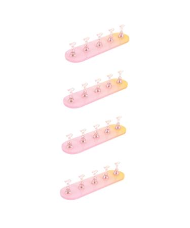 FOMIYES 4 Sets Nail Practice Holder Beauty Nail Display Training Nail Display Nail Stands for Nail Art Training Nail Racks Nail Art Holder Rack Nail Flakes Accessories Plastic