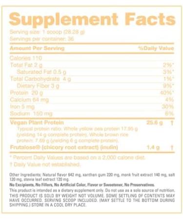 NutraBio Plant Protein - 20G Gluten & Dairy Free Vanilla Wafer | Complete Amino Acids Non-GMO Zero Fillers 36 Servings - Buy Online on GoSupps.com