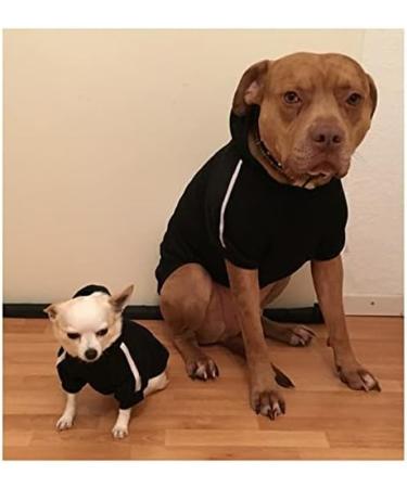 Ducomi 100% Cotton Hood Dogs Sweatshirt | Warm Monochrome Small Dog Sweater for All Breeds & Sizes | XS to 9XL Available in Black (M) - Buy Online on GoSupps.com