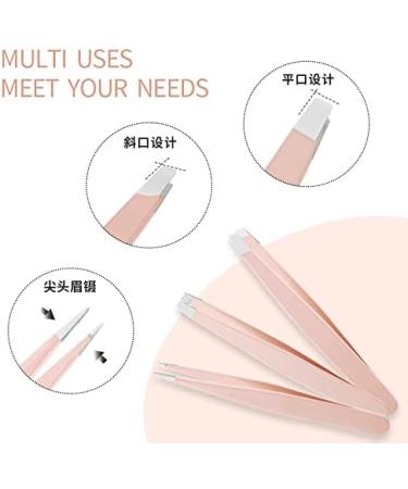 Professional Eyebrow Tweezers Set for Women Stainless Steel 3PC Hair Removal Tool for Perfect Eyebrow Plucking - Buy Online on GoSupps.com
