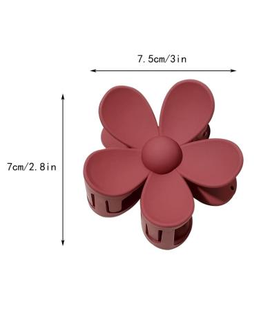 Cute Flower Claw Clip Hair Clip for Women - Non-slip Matte Hair Claw for Thick, Medium, Thin Hair - Wine Hair Clip (1ct) - Buy Online on GoSupps.com