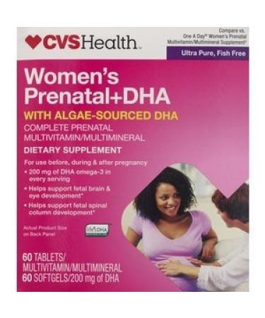 CVS DHA Prenatal Multivitamin 2 Step Program Tablets - 60 day