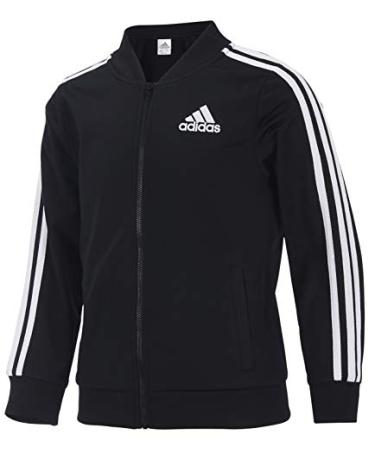 adidas girls Print Tricot Jacket (Big Kids) Small Adi Black Bomb