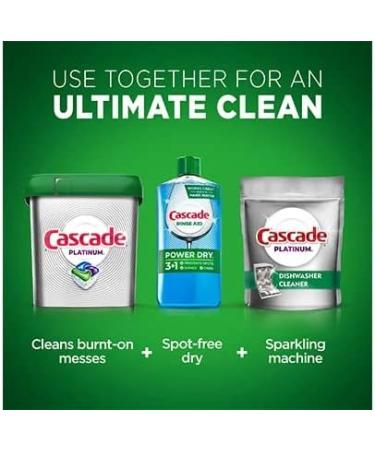 Cascade Platinum Rinse Aid 16 oz - Unscented, 155 Loads - 16 Fl Oz (Pack of 1) - Buy Online on GoSupps.com