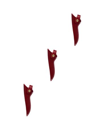 Frcolor 3st hairdressing scissors leather case scissor holder scissor sheath hairdressing scissors case garbage bin organizer scissor cover storage bag for hair scissors storage box 17x5cmx3pcs redx3stk