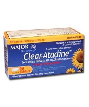 Major Pharmaceuticals Non-Drowsy Allergy Loratadine 10mg Tablets 90 Count 90 Count (Pack of 1)