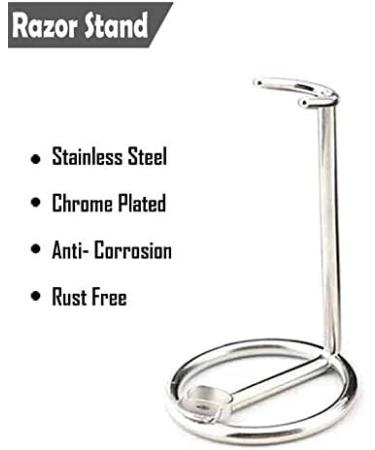 Men's Razor Holder Stand - Stainless Steel Chrome Finish | Universal Fit | Durable & Stylish - Buy Online on GoSupps.com