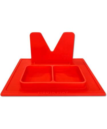 Silicone Media Mat with Tablet/Phone Stand for Kids - Coral | Dishwasher Safe - Buy Online on GoSupps.com