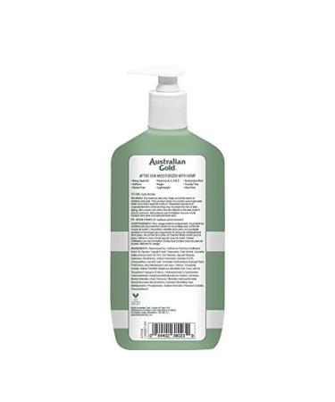 Australian Gold After Sun Moisturizer with Hemp Seed Oil 16 oz - Enriched with Vitamins A, E, and C - Lightweight Formula, Quick Drying, No Dyes, Paba, or Alcohol - Buy Online on GoSupps.com