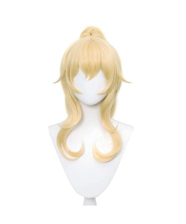 DAZCOS Wavy Blonde Ponytail Cosplay Wig with Bangs in Yellow - Jean Character Costume Accessory - Buy Online on GoSupps.com