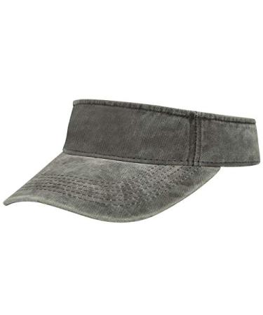 Outdoor Sports Vintage Pigment-Dyed Sun Visor Hat Caps for Golf Baseball Tennis - Women and Men A - Grey