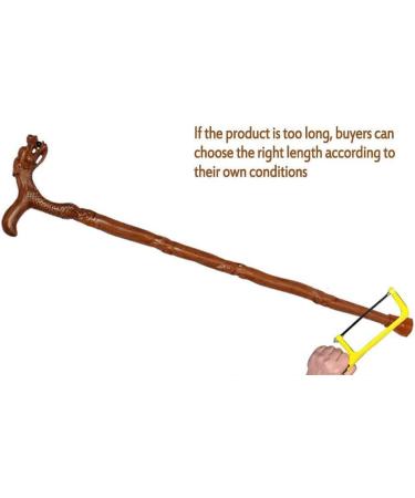 Wooden Walking Sticks Solid Wood Gift Walking Sticks Dragon Shaped Handle Old People Carving Canes Crutch and Sturdy Mobility Aid for Elderly Seniors & Handicap Prosperous - Buy Online on GoSupps.com
