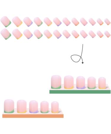 Widybord 1 Set Through Wearable Nail Wearable Press on Nails Full Cover Nail Tips French Edge Pink - Buy Online on GoSupps.com