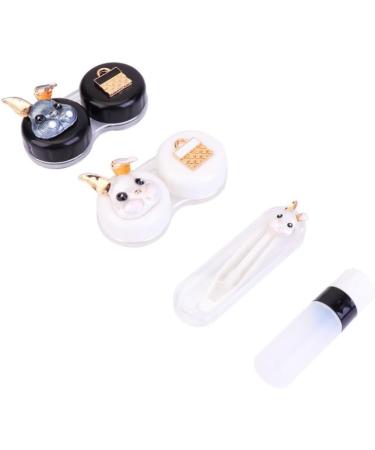 Shop Healeved Lentil Container Case Kit - Portable & Colorful Eye Contact Lens Holders | Rabbit Design Pink Tweezing Suite - Buy Online on GoSupps.com